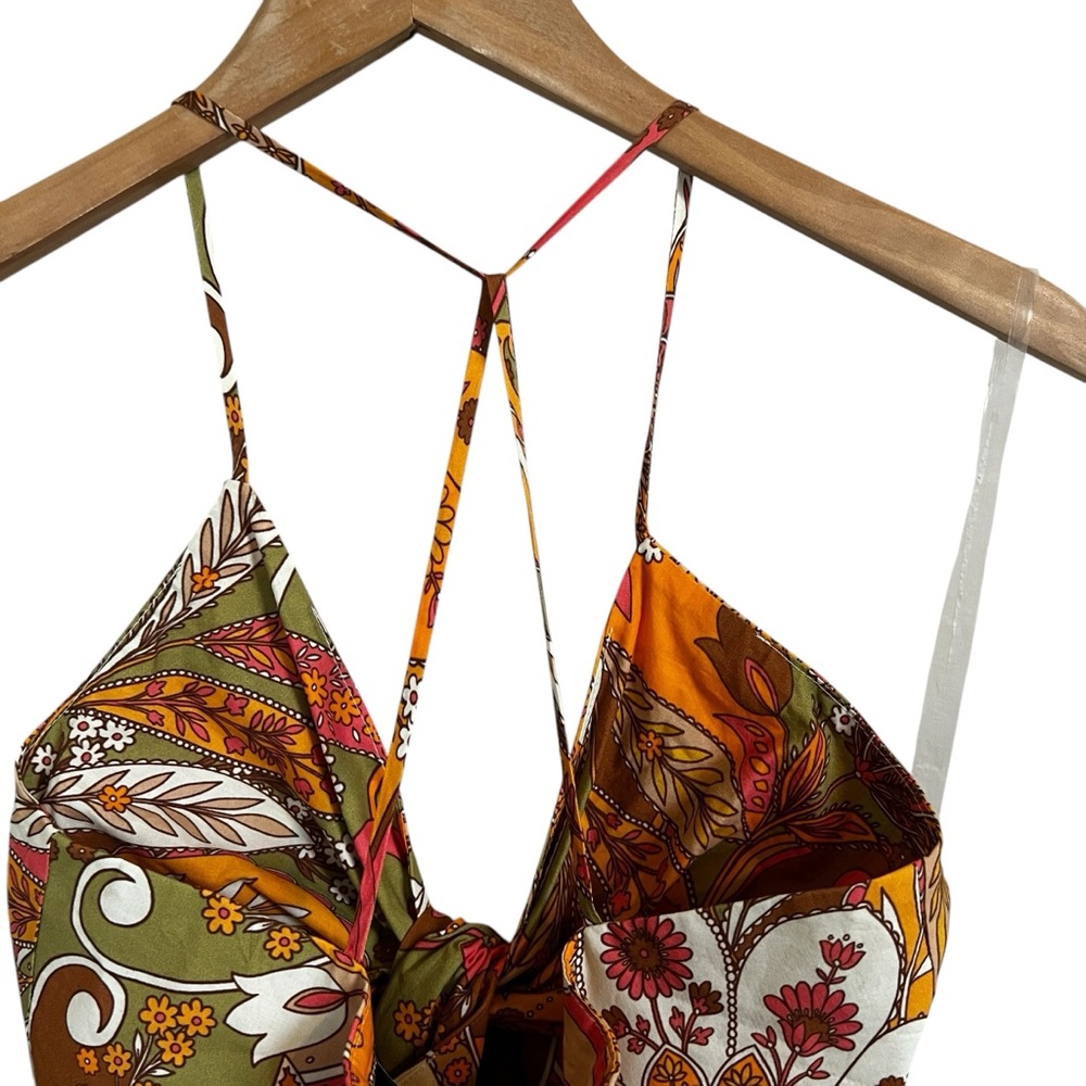 NWT Gianni Bini Ruby Paisley V-Neck Sleeveless Mini Dress 70's Style Cutouts Sz0 - Picture 5 of 15